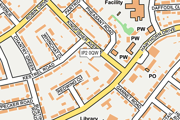 IP2 0QW map - OS OpenMap – Local (Ordnance Survey)