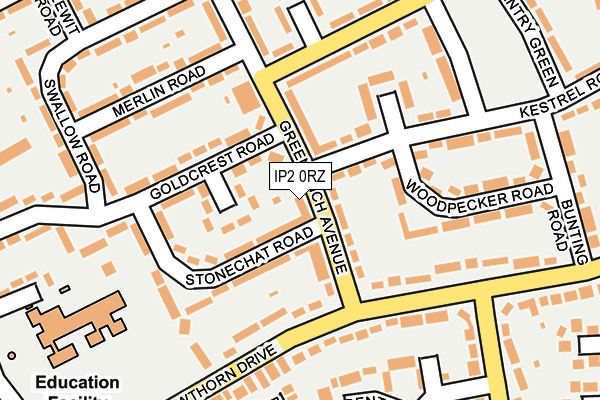 IP2 0RZ map - OS OpenMap – Local (Ordnance Survey)