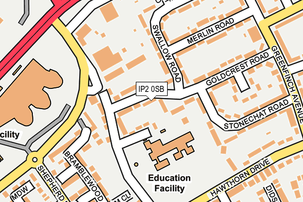 IP2 0SB map - OS OpenMap – Local (Ordnance Survey)