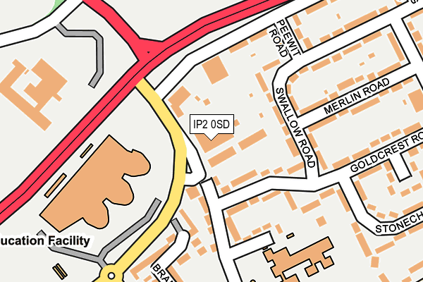 IP2 0SD map - OS OpenMap – Local (Ordnance Survey)