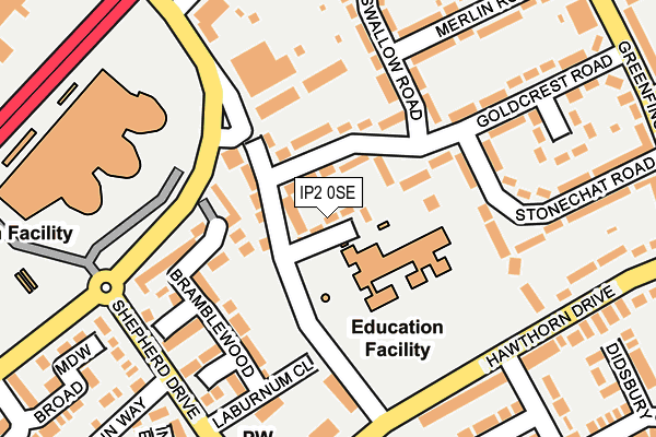 IP2 0SE map - OS OpenMap – Local (Ordnance Survey)