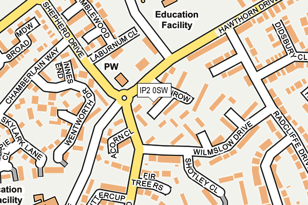 IP2 0SW map - OS OpenMap – Local (Ordnance Survey)