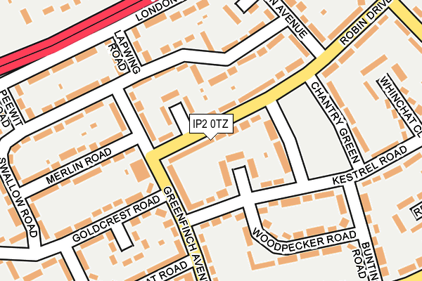 IP2 0TZ map - OS OpenMap – Local (Ordnance Survey)