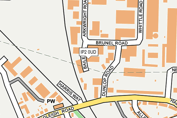 IP2 0UD map - OS OpenMap – Local (Ordnance Survey)