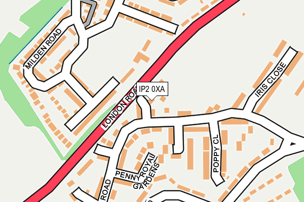 IP2 0XA map - OS OpenMap – Local (Ordnance Survey)