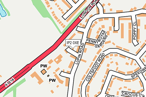 IP2 0XE map - OS OpenMap – Local (Ordnance Survey)