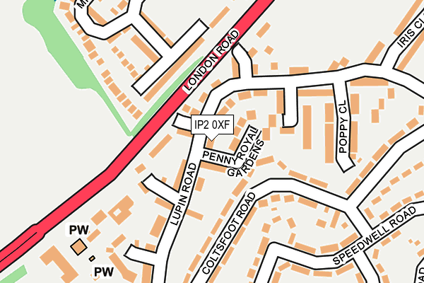 IP2 0XF map - OS OpenMap – Local (Ordnance Survey)