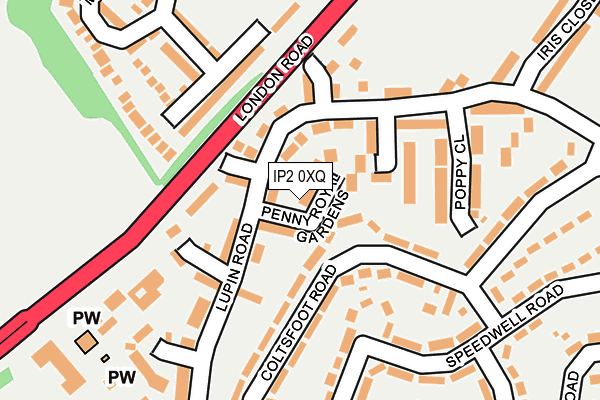 IP2 0XQ map - OS OpenMap – Local (Ordnance Survey)