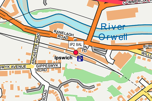 IP2 8AL map - OS OpenMap – Local (Ordnance Survey)
