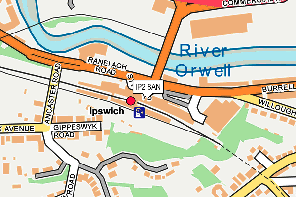 IP2 8AN map - OS OpenMap – Local (Ordnance Survey)