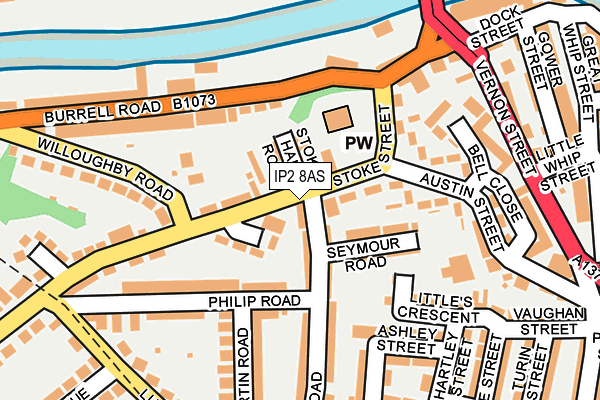 IP2 8AS map - OS OpenMap – Local (Ordnance Survey)