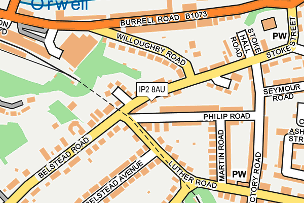 IP2 8AU map - OS OpenMap – Local (Ordnance Survey)