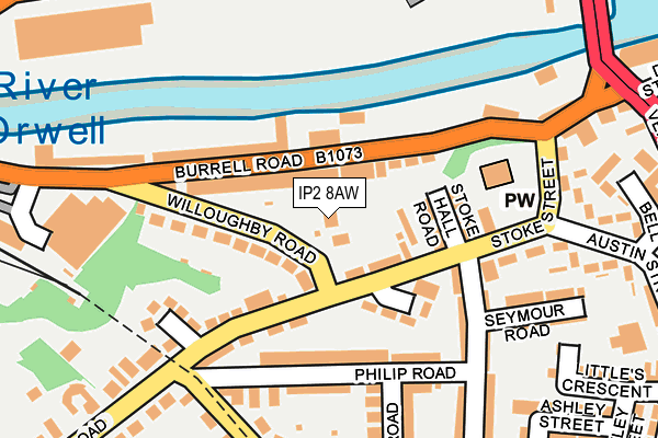 IP2 8AW map - OS OpenMap – Local (Ordnance Survey)