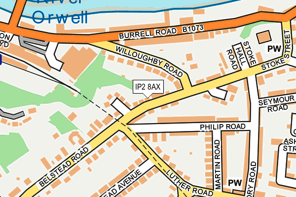 IP2 8AX map - OS OpenMap – Local (Ordnance Survey)