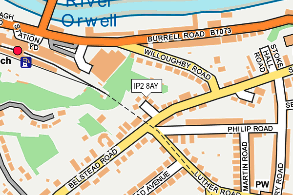 IP2 8AY map - OS OpenMap – Local (Ordnance Survey)