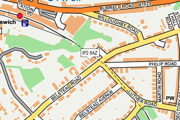 IP2 8AZ map - OS OpenMap – Local (Ordnance Survey)