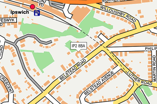 IP2 8BA map - OS OpenMap – Local (Ordnance Survey)