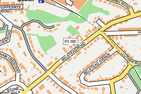 IP2 8BE map - OS OpenMap – Local (Ordnance Survey)