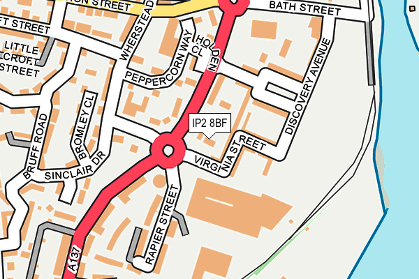 IP2 8BF map - OS OpenMap – Local (Ordnance Survey)