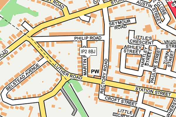 IP2 8BJ map - OS OpenMap – Local (Ordnance Survey)