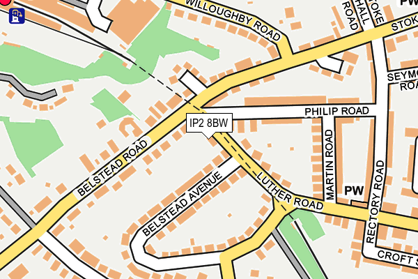IP2 8BW map - OS OpenMap – Local (Ordnance Survey)