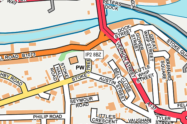 IP2 8BZ map - OS OpenMap – Local (Ordnance Survey)