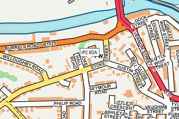 IP2 8DA map - OS OpenMap – Local (Ordnance Survey)