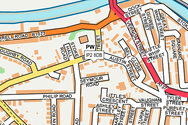 IP2 8DB map - OS OpenMap – Local (Ordnance Survey)