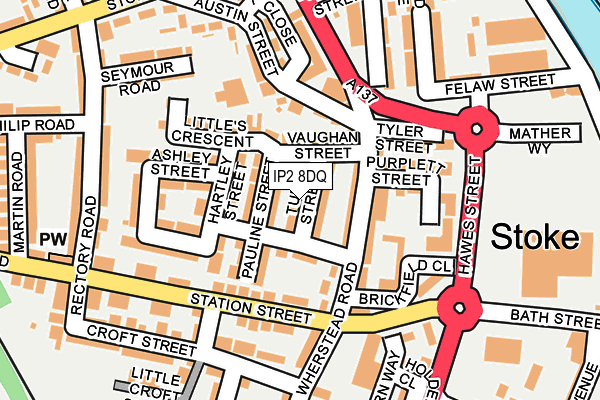 IP2 8DQ map - OS OpenMap – Local (Ordnance Survey)