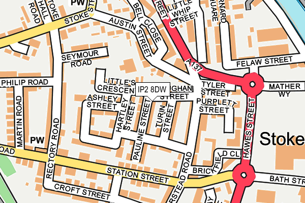 IP2 8DW map - OS OpenMap – Local (Ordnance Survey)