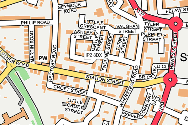 IP2 8DX map - OS OpenMap – Local (Ordnance Survey)