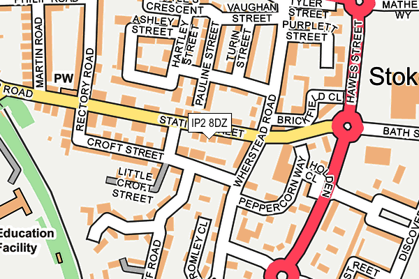 IP2 8DZ map - OS OpenMap – Local (Ordnance Survey)