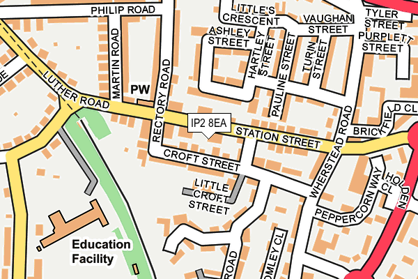 IP2 8EA map - OS OpenMap – Local (Ordnance Survey)