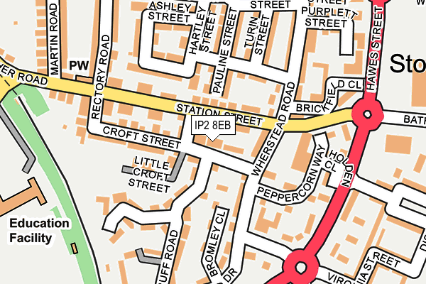 IP2 8EB map - OS OpenMap – Local (Ordnance Survey)