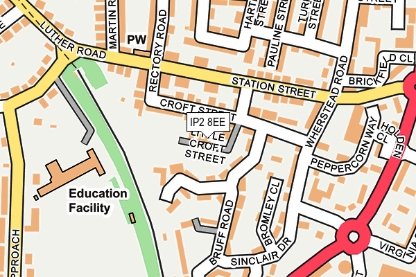 IP2 8EE map - OS OpenMap – Local (Ordnance Survey)