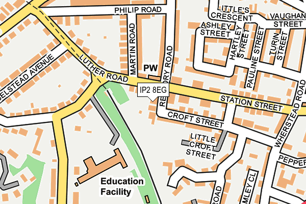 IP2 8EG map - OS OpenMap – Local (Ordnance Survey)