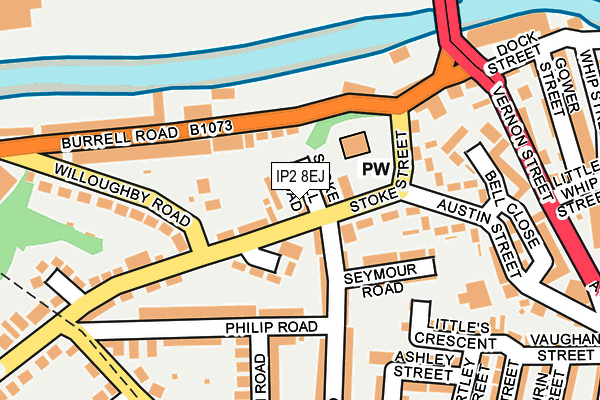 IP2 8EJ map - OS OpenMap – Local (Ordnance Survey)