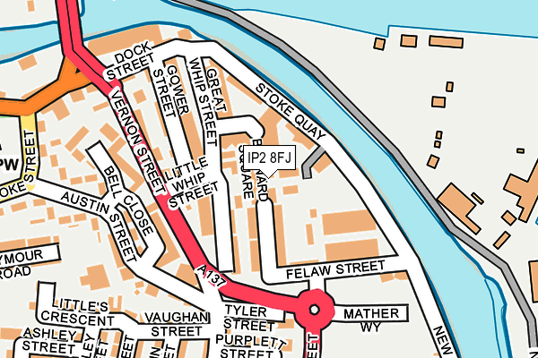 IP2 8FJ map - OS OpenMap – Local (Ordnance Survey)