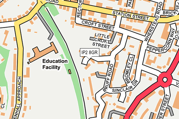 IP2 8GR map - OS OpenMap – Local (Ordnance Survey)