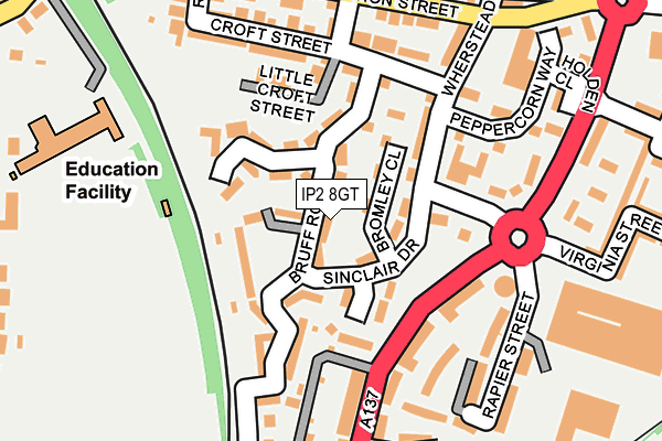 IP2 8GT map - OS OpenMap – Local (Ordnance Survey)