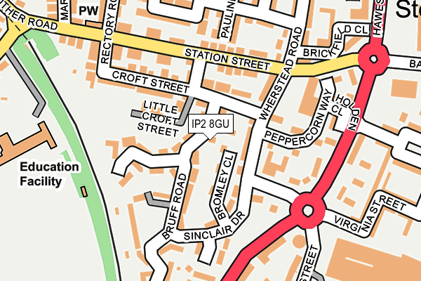 IP2 8GU map - OS OpenMap – Local (Ordnance Survey)