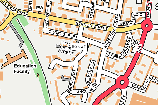 IP2 8GY map - OS OpenMap – Local (Ordnance Survey)