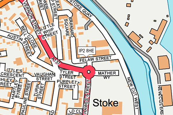 IP2 8HE map - OS OpenMap – Local (Ordnance Survey)