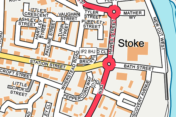 IP2 8HJ map - OS OpenMap – Local (Ordnance Survey)