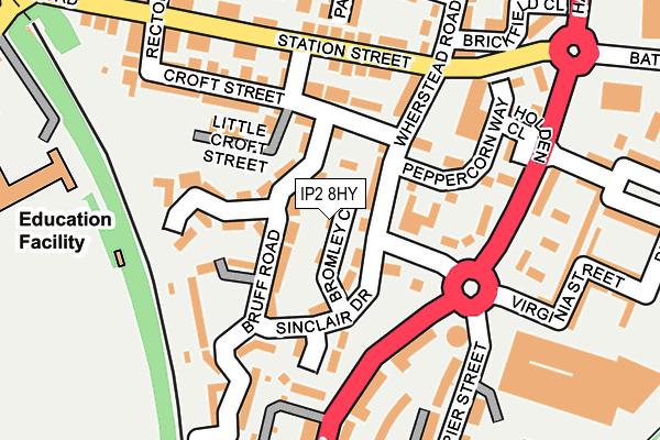 IP2 8HY map - OS OpenMap – Local (Ordnance Survey)