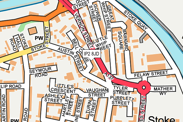 IP2 8JD map - OS OpenMap – Local (Ordnance Survey)