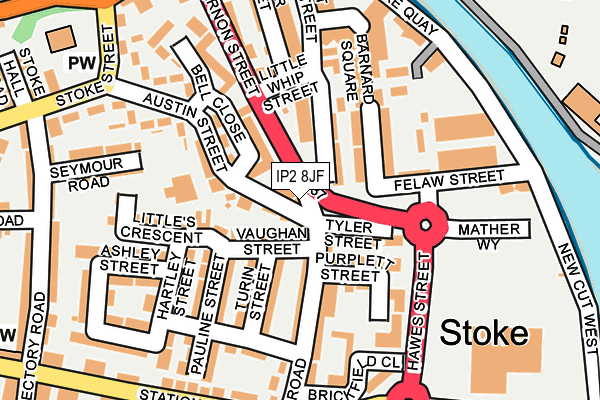 IP2 8JF map - OS OpenMap – Local (Ordnance Survey)