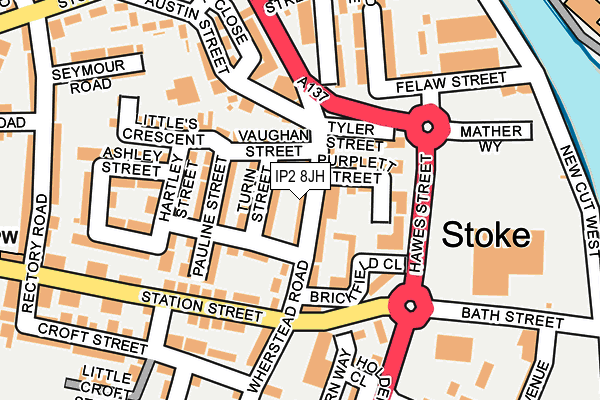 IP2 8JH map - OS OpenMap – Local (Ordnance Survey)