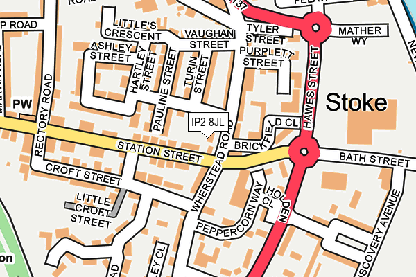 IP2 8JL map - OS OpenMap – Local (Ordnance Survey)