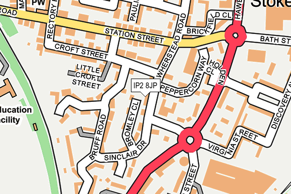 IP2 8JP map - OS OpenMap – Local (Ordnance Survey)